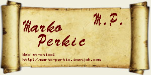 Marko Perkić vizit kartica